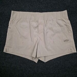 Aftco Womens Large Beige Fishing Nylon Shorts Outdoor